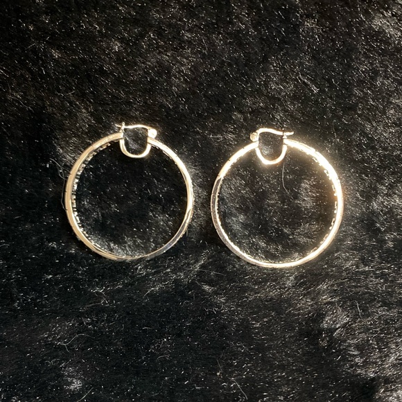 Luxury Silver Hoop Earrings - Picture 3 of 4